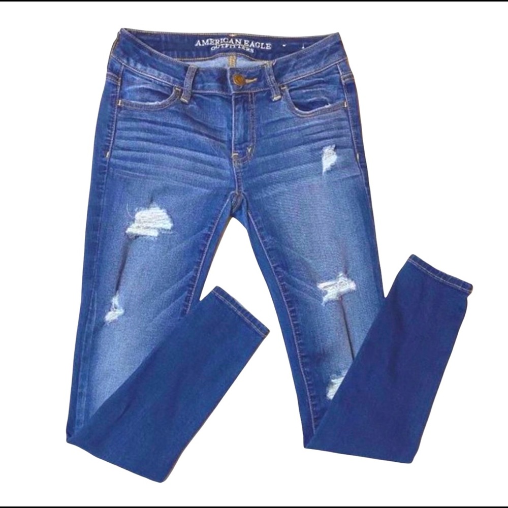 AE Distressed Denim Jeggings - 2 SHORT